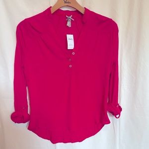 Vanity Sz S NWT Button Down Blouse Pink Shirt